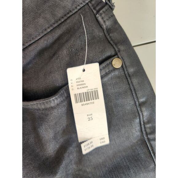 NWT Anthropologie Pilcro The Yaya Coated Crop Flare Jeans Size 25 Black #8C410 - Picture 8 of 12